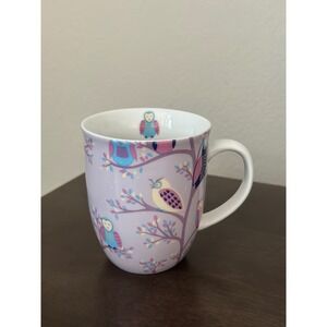 Creative Tops OWLS Ceramic Coffee Mug Lavender Owl Tree Branches Microwave safe